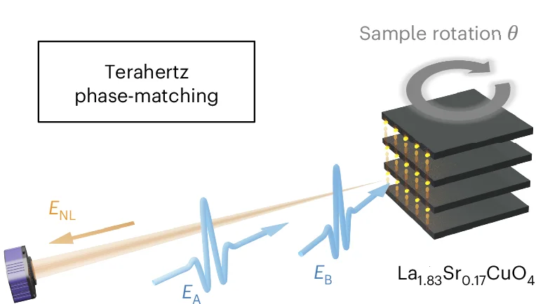 Sample rotation changes the in-plane momenta of each excitation field and determines the nonlinearity that arrives at the detector.